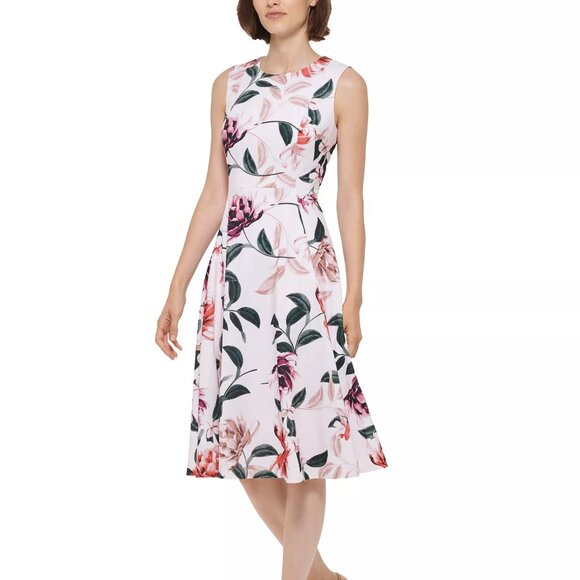 Calvin Klein Women's Sleeveless Floral A-Line Dress l Size 12 - Picture 3 of 11